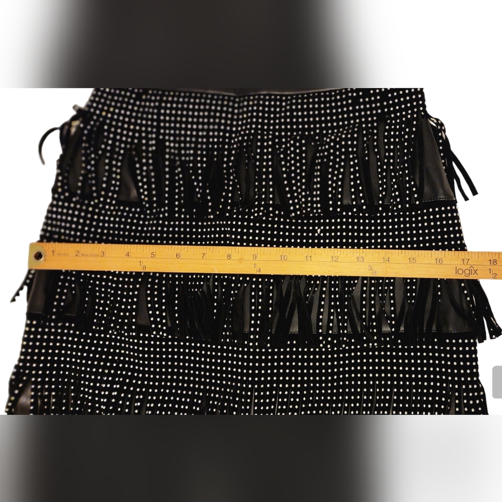 Sincerely Jules Fringe Studded Mini Skirt Size Small NWT - Picture 6 of 12